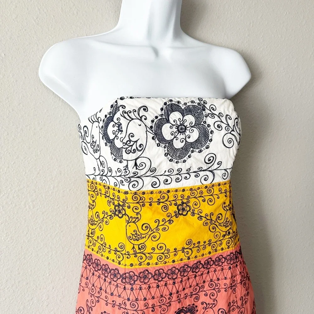 Lilly Pulitzer Bird is the Word Bandana Strapless Colorblock Mini Dress Size 6 - Picture 3 of 11